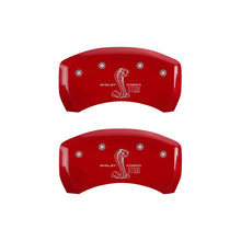 Load image into Gallery viewer, MGP Rear set 2 Caliper Covers Engraved Rear GT500 Shelby & Cobra Red finish silver ch Caliper Covers MGP