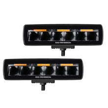 Load image into Gallery viewer, Go Rhino Xplor Blackout Combo Series Sixline LED Spot Lights w/Amber (Surface Mount) - Blk (Pair) Light Bars & Cubes Go Rhino