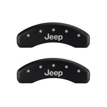 Load image into Gallery viewer, MGP 4 Caliper Covers Engraved Front & Rear JEEP Red finish silver ch Caliper Covers MGP