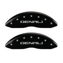 Load image into Gallery viewer, MGP 4 Caliper Covers Engraved Front & Rear Denali Black finish silver ch Caliper Covers MGP