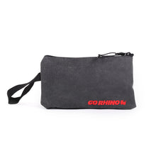 Load image into Gallery viewer, Go Rhino XVenture Gear Zipped Pouch - Large (12in. Wide Pocket / 6.5in. Hand Strap) Canvas - Black Cargo Boxes & Bags Go Rhino