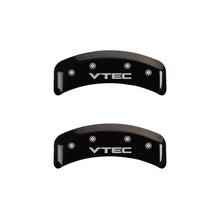 Load image into Gallery viewer, MGP 4 Caliper Covers Engraved Front & Rear Vtech Black finish silver ch Caliper Covers MGP