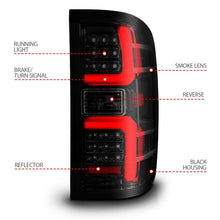 Load image into Gallery viewer, ANZO 15-19 Chevrolet Silverado 2500 HD/3500 HD LED Taillight w/ Sequential Black Housing/Smoke Lens Tail Lights ANZO