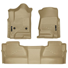 Load image into Gallery viewer, Husky Liners 14 Chevrolet Silverado/GMC Sierra WeatherBeater Tan Front & 2nd Seat Floor Liners Floor Mats - Rubber Husky Liners