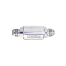 Load image into Gallery viewer, Russell Performance Polished Alum. (3-1/4in Length 1-1/4in dia. -8 x 3/8in male NPT inlet/outlet) Fuel Filters Russell