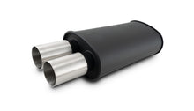 Load image into Gallery viewer, Vibrant Streetpower Flat Blk Muffler 9x5x15in Body 2.5in Inlet ID 3in Tip OD w/Dual Straight Tips Muffler Vibrant