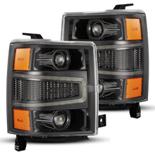 Load image into Gallery viewer, AlphaRex 04-15 Chevy 1500HD LUXX LED Proj Headlights Alpha-Black w/Seq Activation Light / Seq Signal Headlights AlphaRex