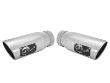 Load image into Gallery viewer, aFe MACHForce-XP 304 Stainless Steel Polished Exhaust Tip 3.5in x 4.5in Out x 12in L Clamp-On Tips aFe