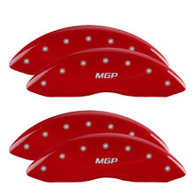 Load image into Gallery viewer, MGP 4 Caliper Covers Engraved Front & Rear MGP Red finish silver ch Caliper Covers MGP