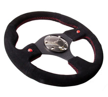 Load image into Gallery viewer, NRG Reinforced Steering Wheel (320mm) Blk Suede w/Dual Buttons Steering Wheels NRG