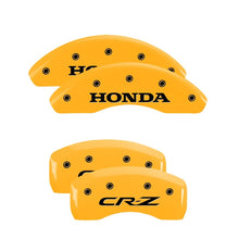 Load image into Gallery viewer, MGP 4 Caliper Covers Engraved Front Honda Engraved Rear Odyssey Yellow finish black ch Caliper Covers MGP