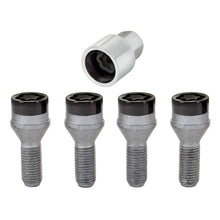 Load image into Gallery viewer, McGard Wheel Lock Bolt Set - 4pk. (Cone Seat) M12X1.25 / 19mm Hex / 25.6mm Shank Length - Black Wheel Bolts McGard