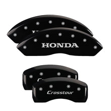 Load image into Gallery viewer, MGP 4 Caliper Covers Engraved Front Honda Engraved Rear Crosstour Black finish silver ch Caliper Covers MGP