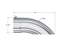 Load image into Gallery viewer, MBRP Universal Tip 5 O.D. Turn Down 5 inlet 14 length Steel Tubing MBRP