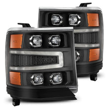 Load image into Gallery viewer, AlphaRex 16-18 Chevy 1500HD NOVA-Series LED Proj Headlights BK w/Actv Lgt/SeqSig & DRL (Req 810023) Headlights AlphaRex