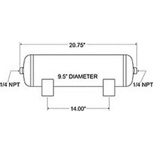 Load image into Gallery viewer, Firestone FIR9191 Firestone Air Tank 5 Gallon 9.5in. x 20.7in. (2) 1/4in. NPT Ports 150 PSI Max - Black (WR17609191)