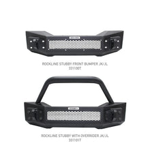 Load image into Gallery viewer, Go Rhino GOR331101T Go Rhino 07-20 Jeep Wrangler JL/JLU/JK/JKU/Gladiator JT Rockline Front Stubby Bumper w/ Overrider