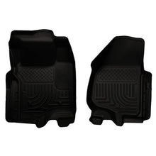 Load image into Gallery viewer, Husky Liners HSL18731 Husky Liners 11-12 Ford Super Duty Crew & Extended Cab WeatherBeater Front Row Black Floor Liners