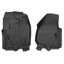 Load image into Gallery viewer, Husky Liners HSL18701 Husky Liners 12-15 Ford Super Duty Crew & Extended Cab WeatherBeater Front Row Black Floor Liners