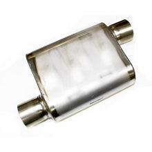 Load image into Gallery viewer, JBA JBA40-301100 JBA Universal Chambered Style 304SS Muffler 11x9.75x4 3in Inlet Diameter Offset/Offset