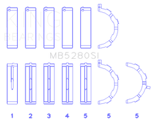 Load image into Gallery viewer, King Engine Bearings KINGMB5280SI0.5 King Ford 281CI/330CI 4.6L/5.4L V8 (Size +0.5) Main Bearing Set