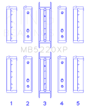 Load image into Gallery viewer, King Engine Bearings KINGMB5220XP King Subaru WRX/STi EJ20 EJ22 EJ25 Flange #3 Position Performance Main Bearing Set - Size STD