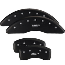 Load image into Gallery viewer, MGP MGP22110SMGPMB MGP 4 Caliper Covers Engraved Front & Rear MGP Matte Black finish silver ch