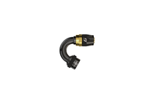 Load image into Gallery viewer, GReddy AN04 150 DEGREE HOSE END SWIVEL BLACK/GOLD ANODIZED | 12800415
