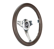 Load image into Gallery viewer, NRG Classic Wood Grain Wheel - 350mm 3 Chrome Silver Spokes Oak Color Wood | ST-015SL-OAK
