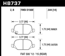 Load image into Gallery viewer, Hawk 12-15 Fiat 500 Abarth Rear HPS 5.0 Brake Pads Brake Pads - Performance Hawk Performance   
