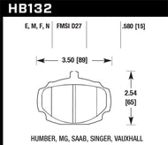 Hawk 67-80 MGB / 67-74 MGB GT Blue 9012 Race Front Brake Pads | HB132E.580