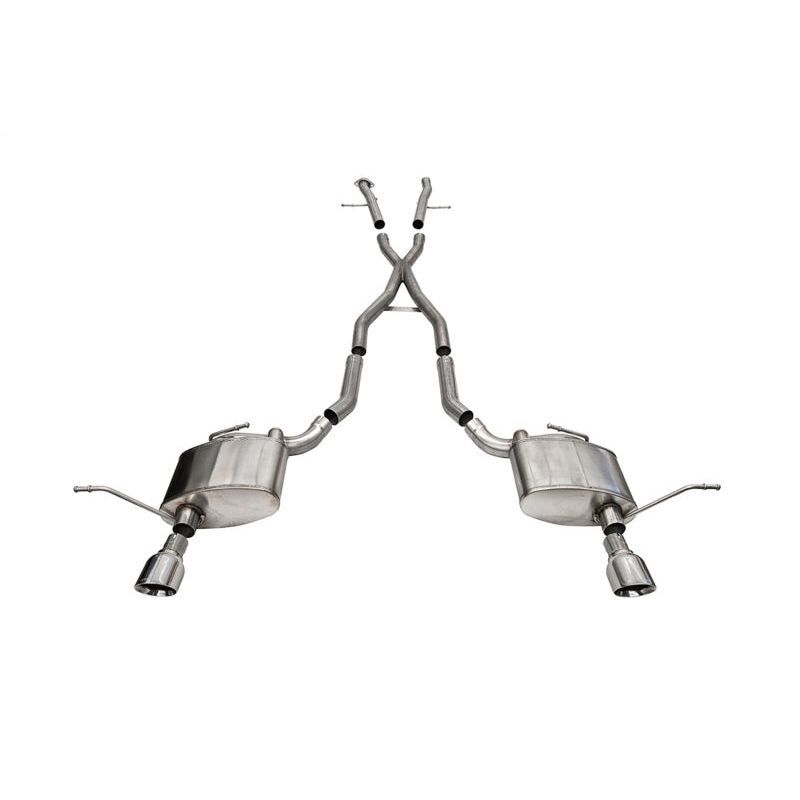 Corsa 2011-21 Jeep Grand Cherokee Xtreme 2.5in Cat-Back Dual Rear Exit w/ Single 4.5in Polished Tips Catback CORSA Performance