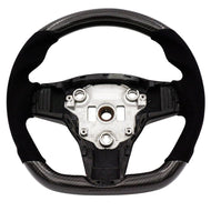 BLOX Racing Tesla Model 3 and Y Carbon/Alcantara Steering Wheel Red Stitching Steering Wheels BLOX Racing