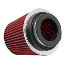 Load image into Gallery viewer, K&amp;N Universal Air Filter Chrome Round Tapered Red - 4in ID x 1.125in L x 5.5in H (Multi Lingual)
