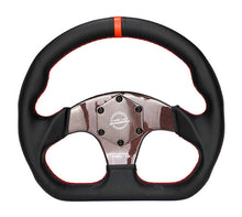 Load image into Gallery viewer, NRG Carbon Fiber Flat Bottom Steering Wheel (320mm) Red CF Center w/Red Stitch/Center Mark | RST-024CF/RD
