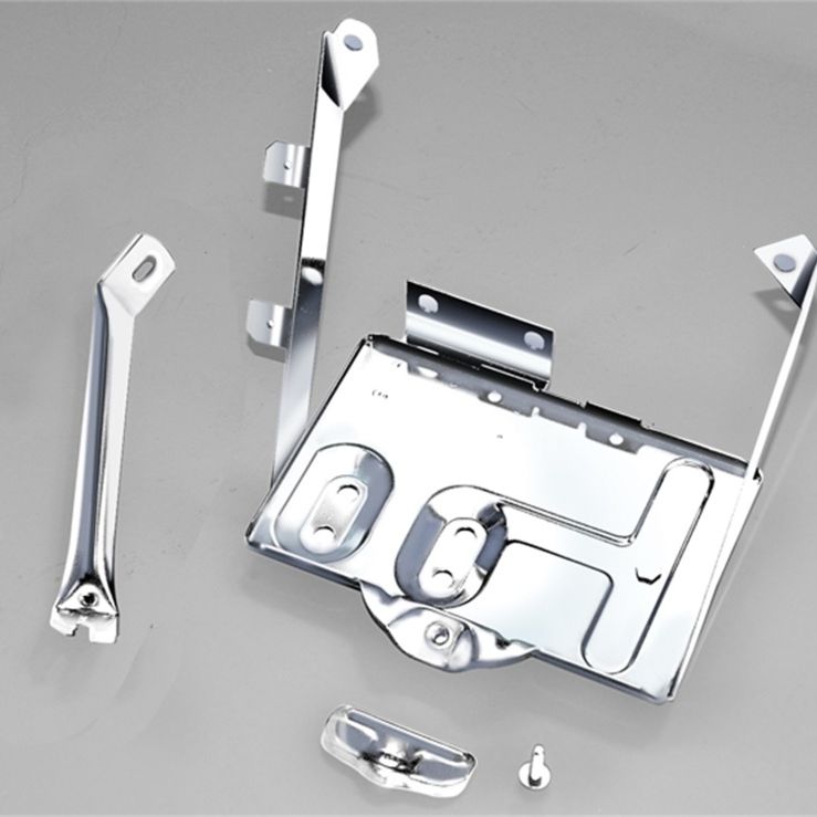 Rugged Ridge 76-86 Jeep CJ Stainless Steel Battery Tray Kit Rugged Ridge