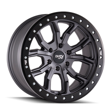 Load image into Gallery viewer, Dirty Life 9303 DT-1 17x9/6x139.7 BP/-12mm Offset/106mm Hub Matte Gunmetal Wheel - Beadlock

