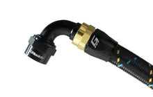 Load image into Gallery viewer, GReddy AN10 90 Degree Swivel Hose End - Black/Gold Anodized | 12801090
