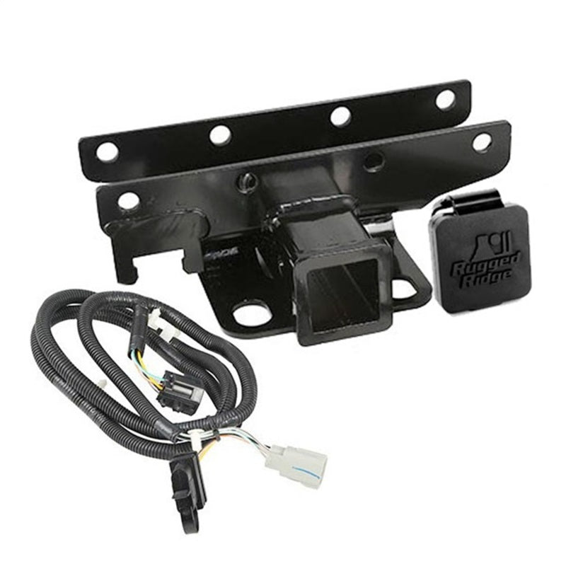 Rugged Ridge Receiver Hitch & Wiring Kit RR Logo 07-18 Jeep Wrangler JK Rugged Ridge
