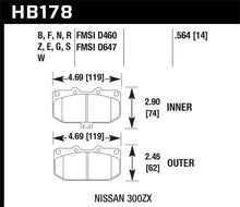 Load image into Gallery viewer, Hawk 06-07 WRX / 89-96 Nissan 300ZX / 89-93 Skyline GT-R Blue 9012 Front Race Pads Brake Pads - Racing Hawk Performance   
