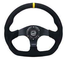 Load image into Gallery viewer, NRG Reinforced Steering Wheel (320mm) Sport Alcantara Flat Bottom w/ Yellow Center Mark | RST-024MB-SA-Y
