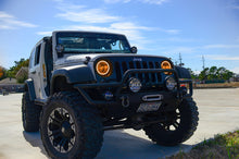 Load image into Gallery viewer, Oracle 07-17 Jeep Wrangler Surface Mount LED Headlight Halo Kit - Amber

