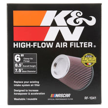 Load image into Gallery viewer, K&amp;N Round Tapered Universal Air Filter 6 inch Flange 7 1/2 inch Base 5 inch Top 7 1/2 inch Height
