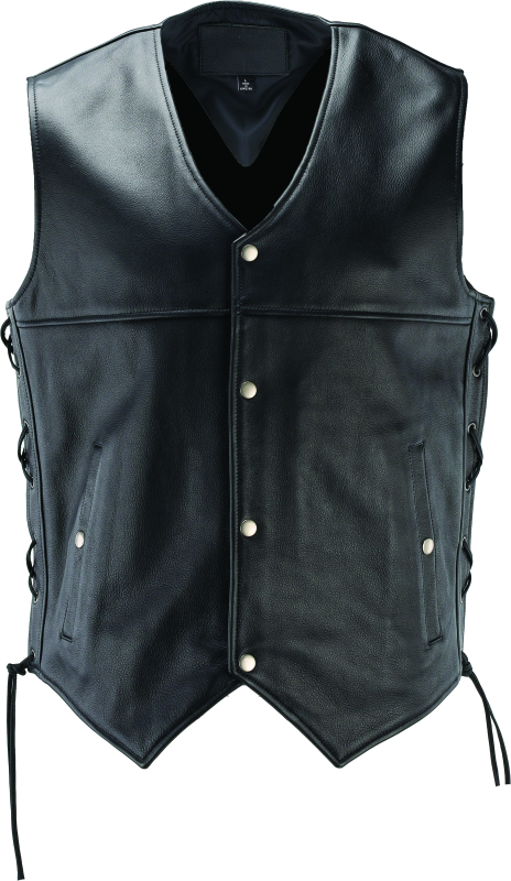 Kuryakyn Leather By River Road Old Skool Leather Vest Black - 3XL Vests Kuryakyn