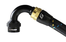 Load image into Gallery viewer, GReddy AN12 120 DEGREE HOSE END SWIVEL BLACK/GOLD ANODIZED | 12801212
