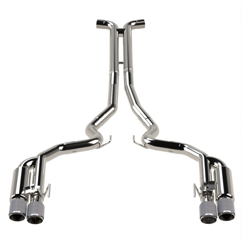 Kooks 18-24 Ford Mustang GT 5.0 3in. Valved Shotgun Cat-Back Exhaust - Carbon Tips Kooks Headers