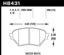 Load image into Gallery viewer, Hawk 01-05 Miata w/ Sport Suspension HT-10 Race Front Brake Pads D890 Brake Pads - Racing Hawk Performance   
