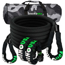 Load image into Gallery viewer, Rhino USA 7/8In X 30Ft Kinetic Rope Recovery Kit W/Soft Shackles (Black) Cargo Tie-Downs Rhino USA
