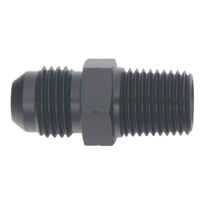 DeatschWerks 6AN Male Flare to 1/4in Male NPT Adapter - Anodized Matte Black Fittings DeatschWerks