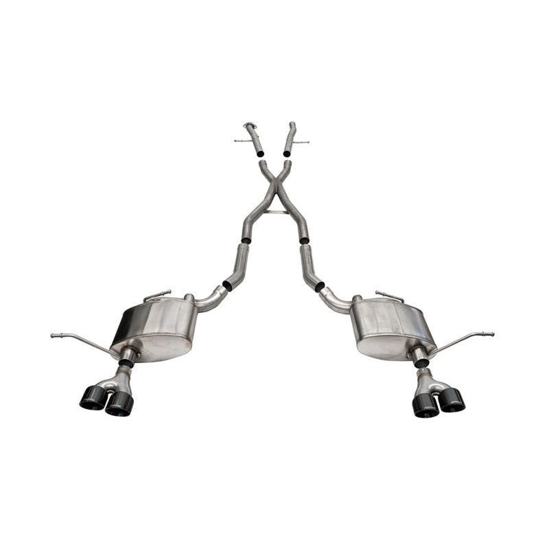 Corsa 2014-2021 Jeep Grand Cherokee Xtreme 2.5in Cat-Back Dual Rear Exit w/Twin 4in Black PVD Tips Catback CORSA Performance